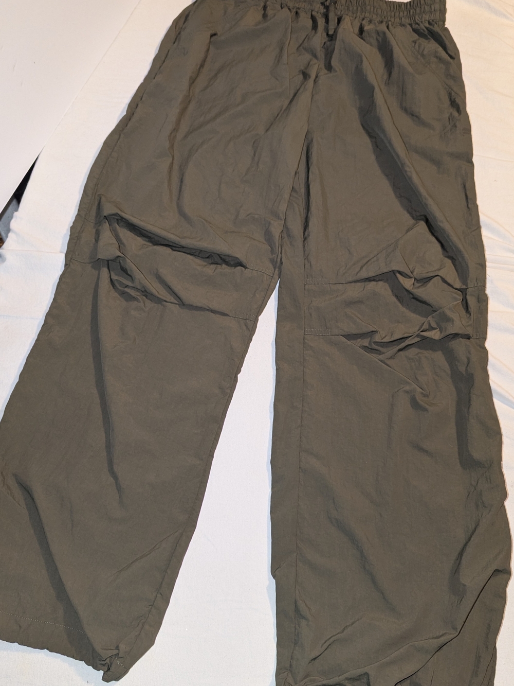 Fabletics Olive Green Parachute Pants Cargo Wide Leg XL Gorpcore